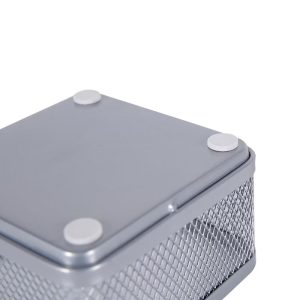 Mesh Desk Organizer Silver - Steel Office Supplies, Desk Drawer Organizer, 8"x8"x4.5"