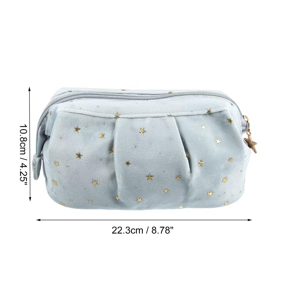 Starry Pattern Velvet Makeup Bag 1 Pc - Image 4
