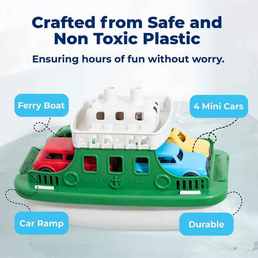 Boat Bath Toy Set for Toddlers, Carry Ship & 4 Mini Cars – Fun Water Toys for Bath, Pool, Beach Play, Safe & Non-Toxic Ferry Boat Toy - Image 6