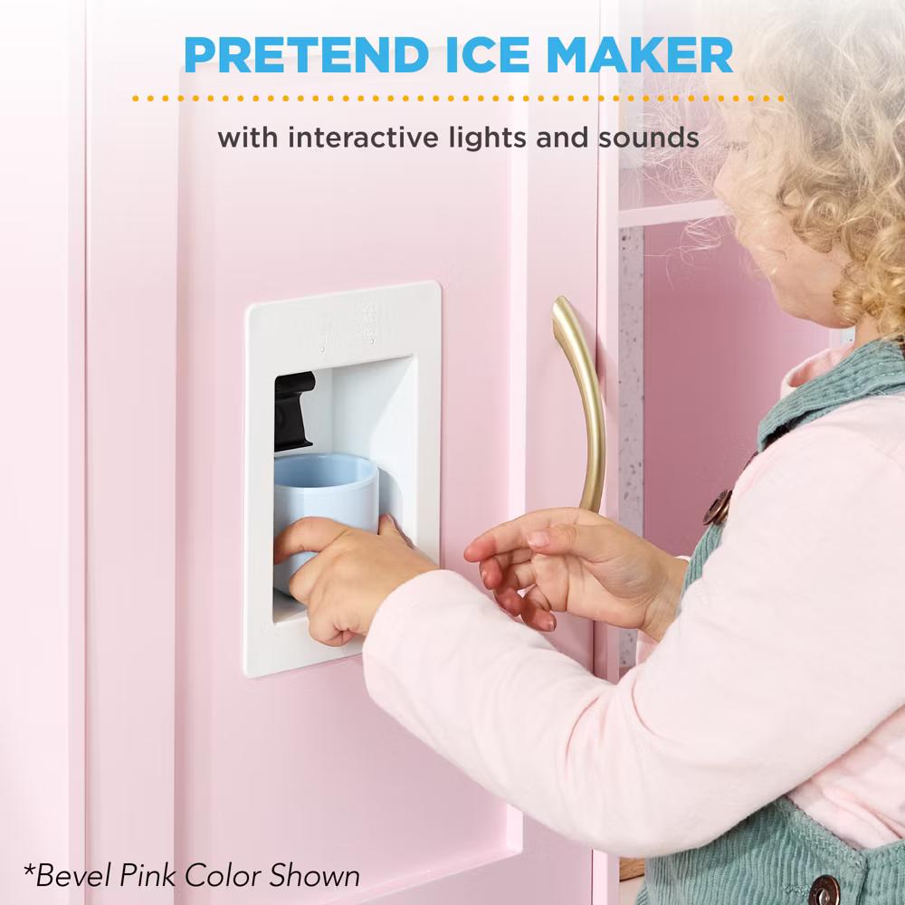 Pretend Play Corner Kitchen, Interactive Wooden Kids Set w/ Lights & Sounds - White - Image 48