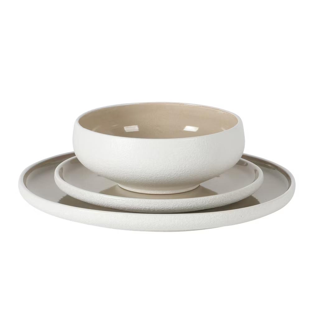 Pacifco Beach Plates and Bowls Sets, 12-Piece Stoneware Dinnerware Sets, Reactive Glaze Dish Set, Service for 4 - Image 15