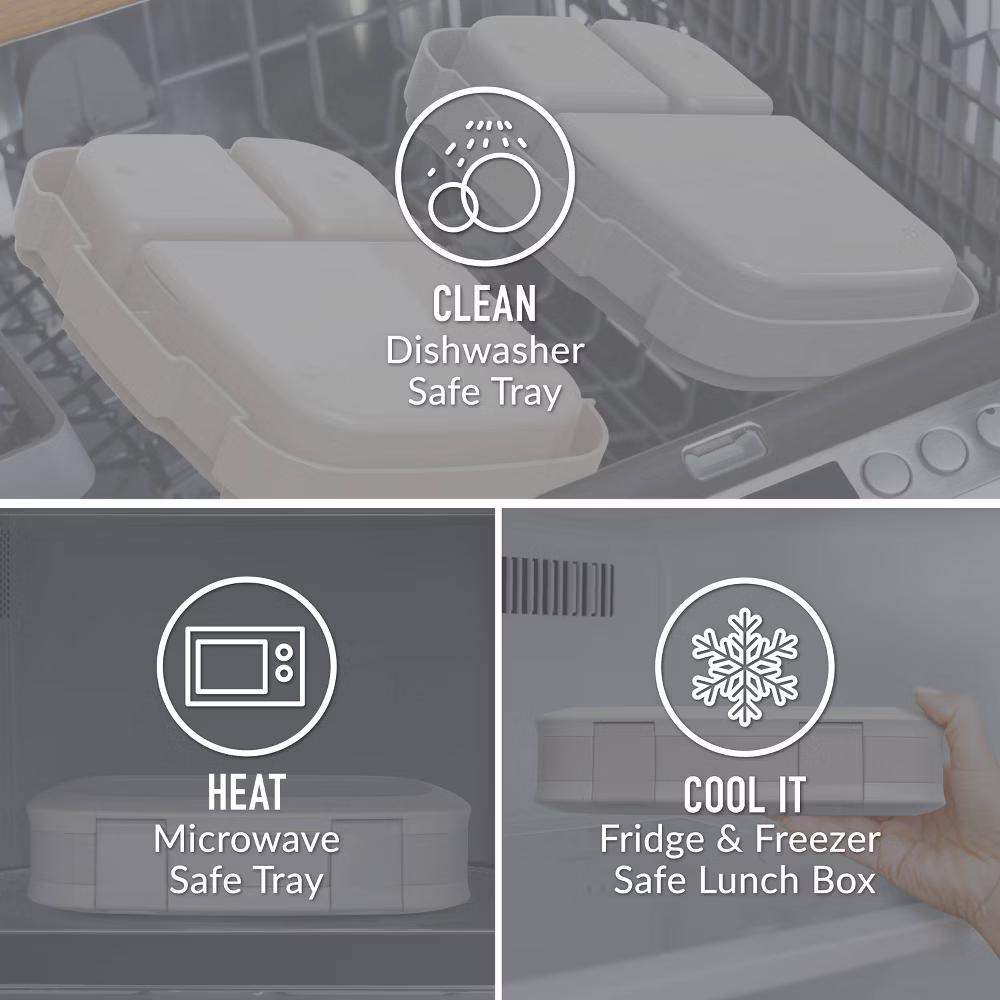 2pk Fresh Leakproof Bento Lunch Box - Dune & Moondust: BPA-Free Containers - Image 4
