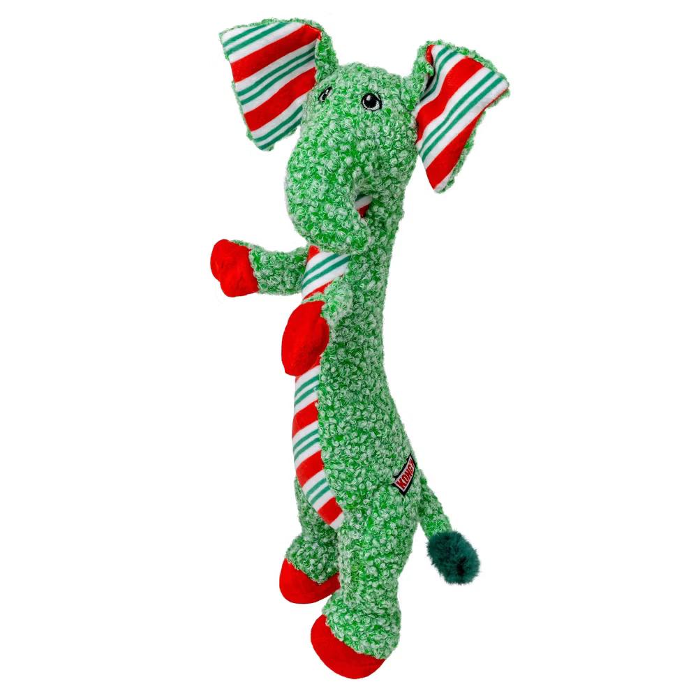 KONG Holiday Shakers Luvs Elephant Animal Dog Toy - Green - Image 3