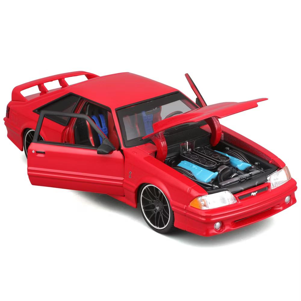 1:24 Diecast - 1993 Ford Mustang SVT Cobra Red, Classic Muscle Model Car