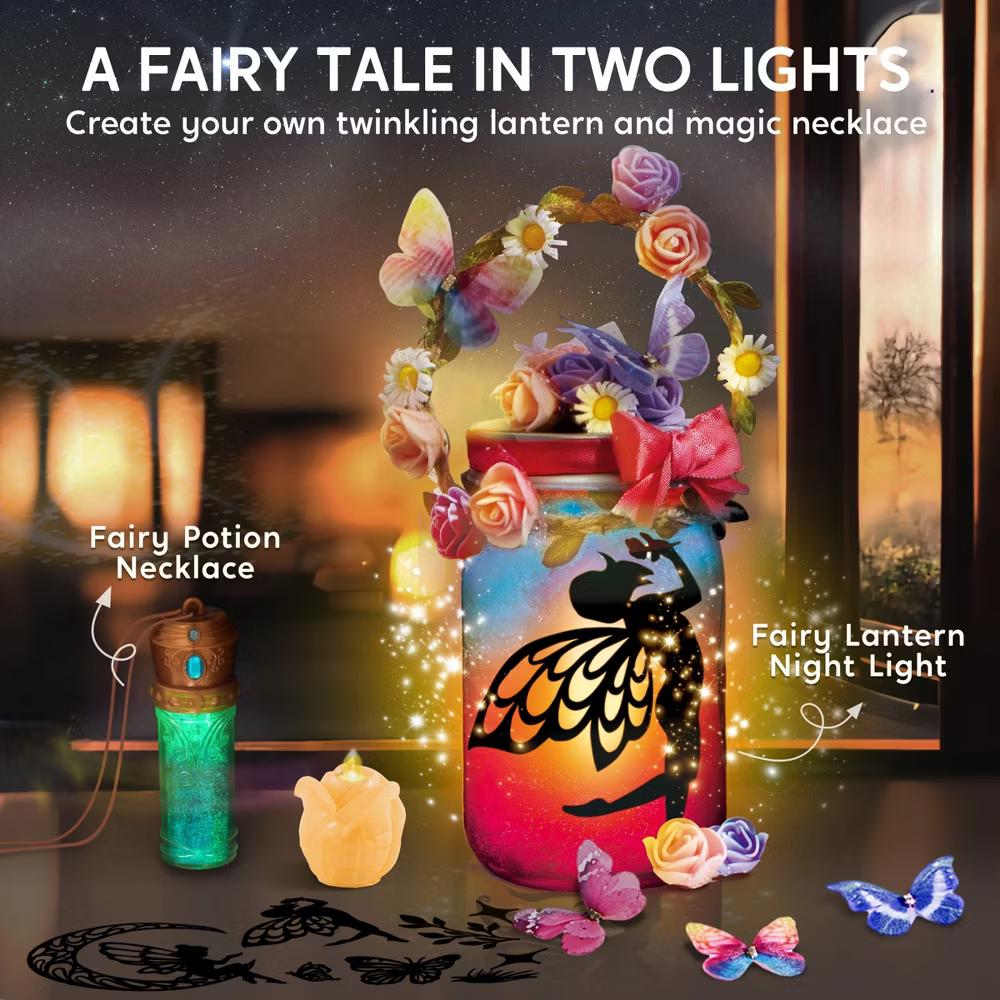 Fairy Lantern Craft Kit, 2-in-1 Rose Light & String Light for Kids, Arts and Crafts, DIY Art Kit, Ideal Gift for Girls Age 8+ - Image 3