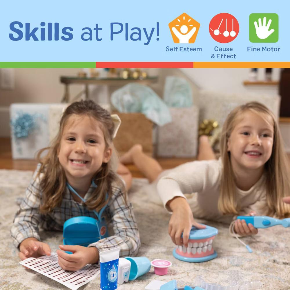 Super Smile Dentist Kit With Pretend Play Set of Teeth And Dental Accessories (25 Toy Pieces): Educational Tooth Care Role Play Set - Image 6
