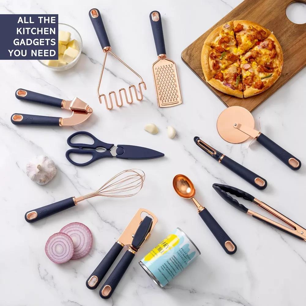 Kitchen Gadget Set Stainless Steel Utensils with Soft Touch Handles, 10 Pc. Copper - Image 11