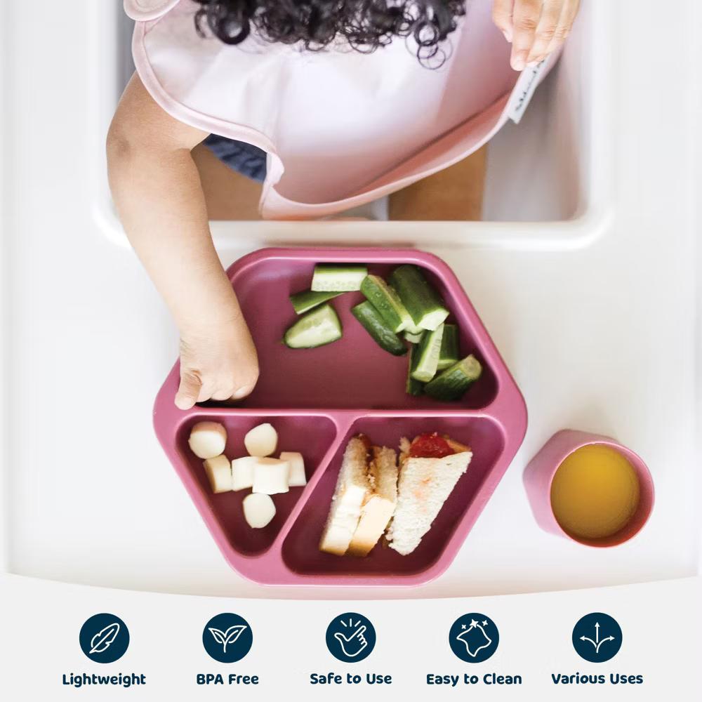 Silicone Suction Divided Plate Baby/Toddler Dish for Independent Eating - Image 3