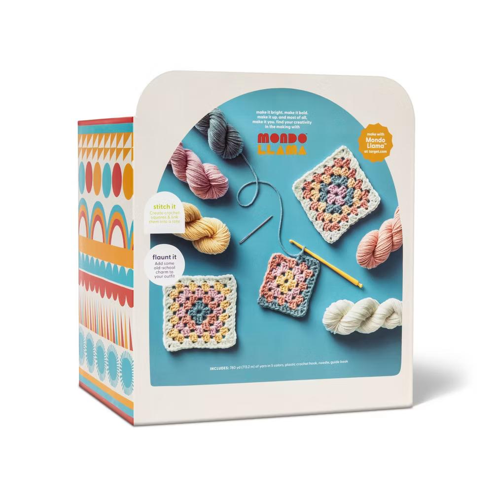 DIY Crochet Tote Bag Kit - Craft Activity Kit with Yarn & Tools for Crochet Bag Ideas