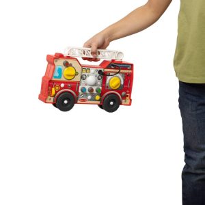 Lights & Sounds Fire Truck Activity Board, Busy Board Travel Toy for Toddlers, Preschoolers