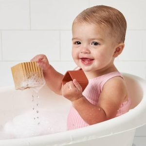 Stacking and Nesting Cups Bath: Silicone, Fine Motor Skills Development, 5-Piece Set
