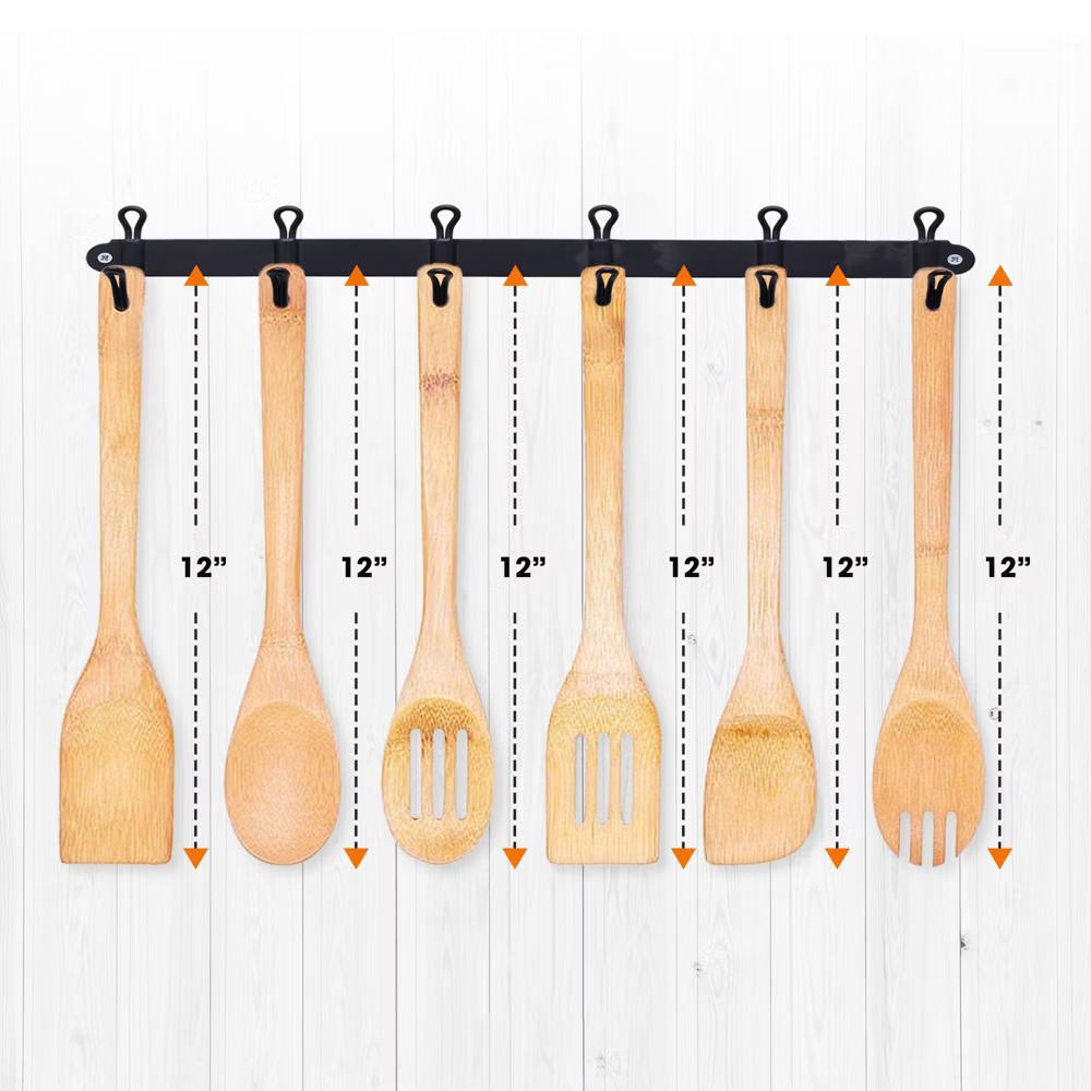 Premium Bamboo Cooking Utensil Set – 6 Piece Non-Scratch Wooden Spatulas & Spoons for Kitchen - Image 4