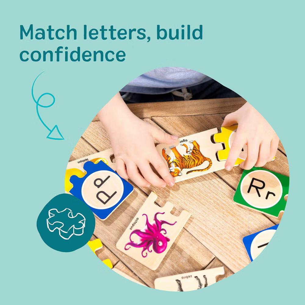 Self-Correcting Alphabet Wooden Puzzles with Storage Box 52pc: Educational Toddler Toy, Language & Motor Skills - Image 6