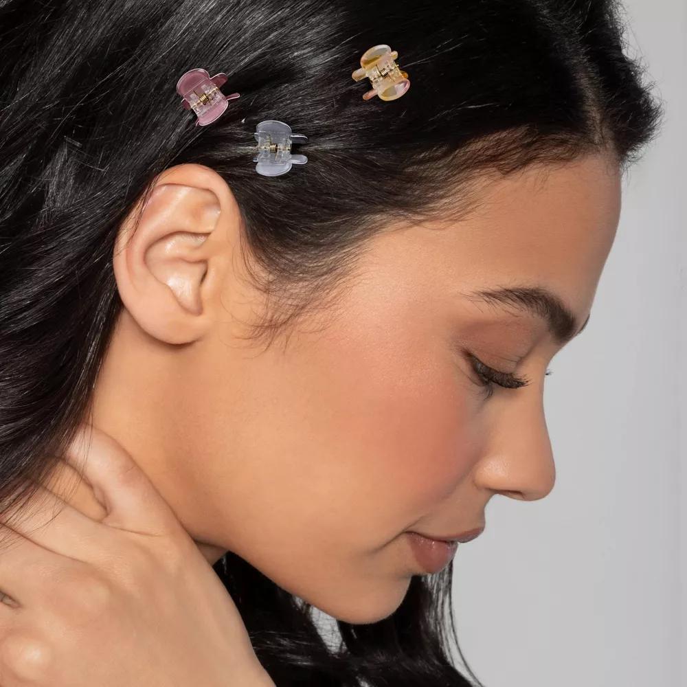 lüxe Mini Acrylic Classic Claw Clips - 6pcs: Hair Styling For All Hair Types