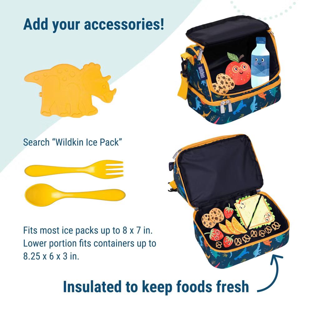 Wildkin Two Compartment Insulated Lunch Bag for Kids – School & Travel Ready - Image 45