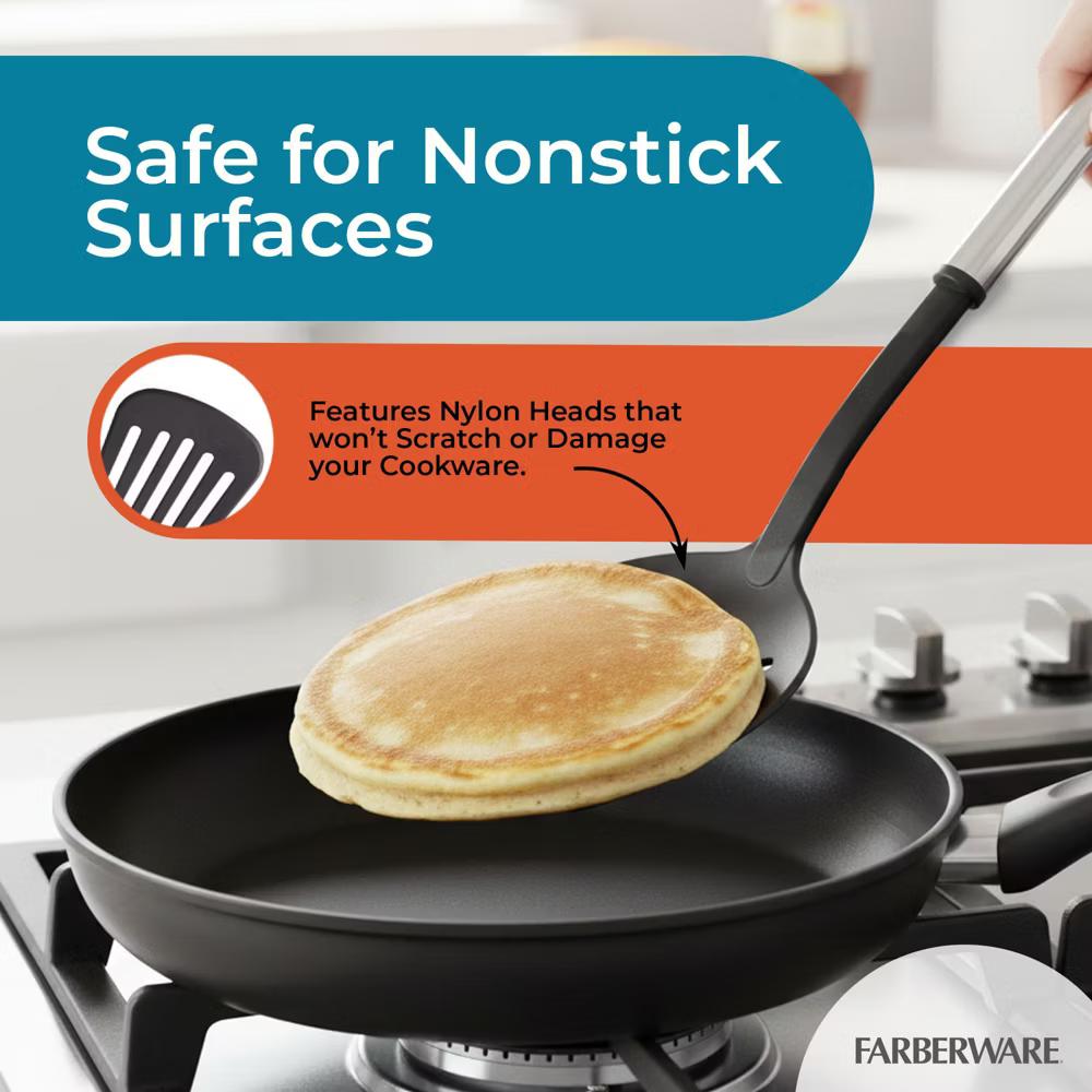 Farberware 5-Piece Nylon Cooking Utensil Set Stainless Steel Handles Kitchen Tool Set - Image 4