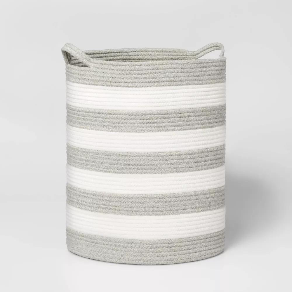 Striped Coiled Kids' Rope Basket - Image 14