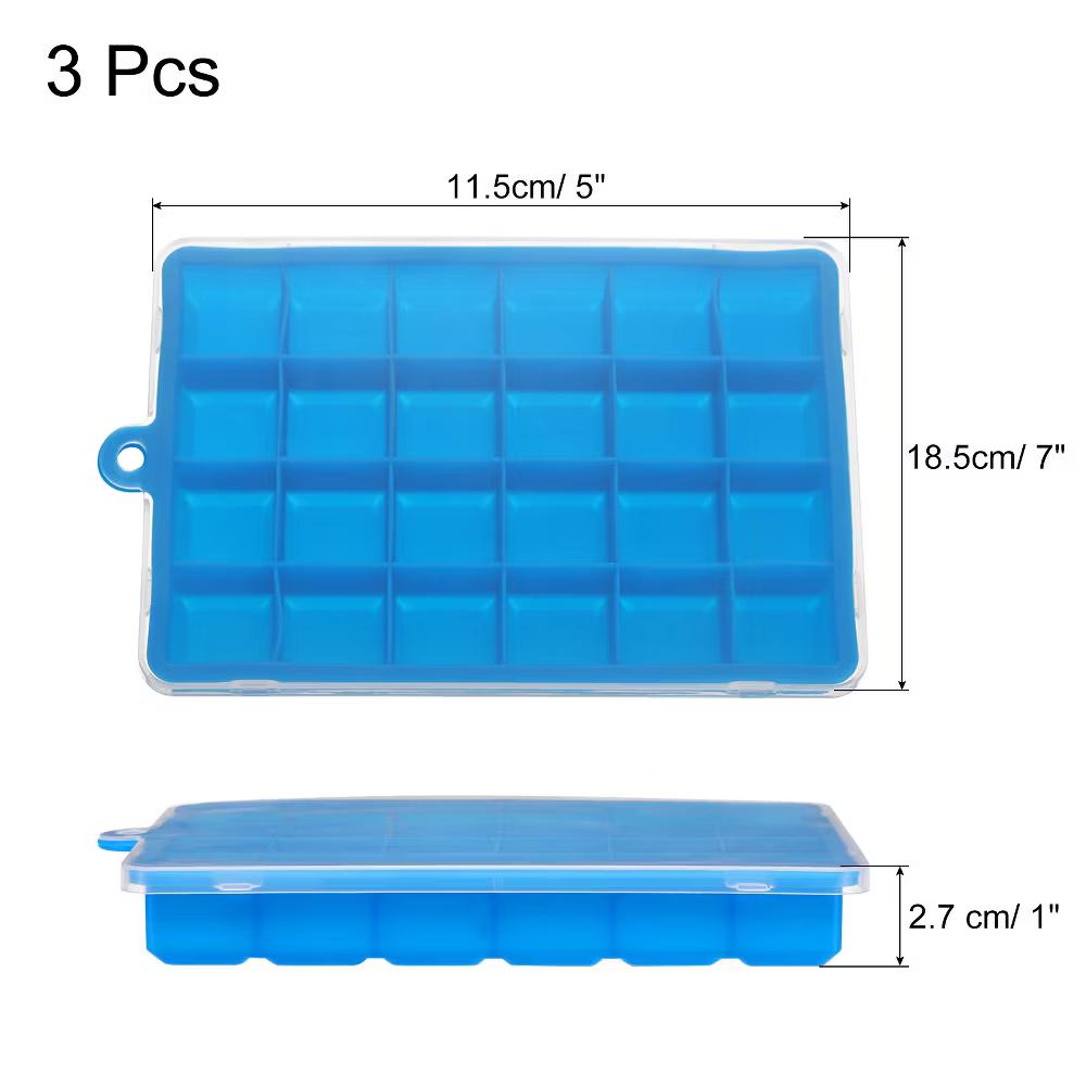 Silicone Easy Release Ice Cube Trays with Lids - Image 4