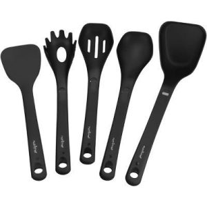 NutriChef Kitchen 5pc Cooking Utensils Set- Black