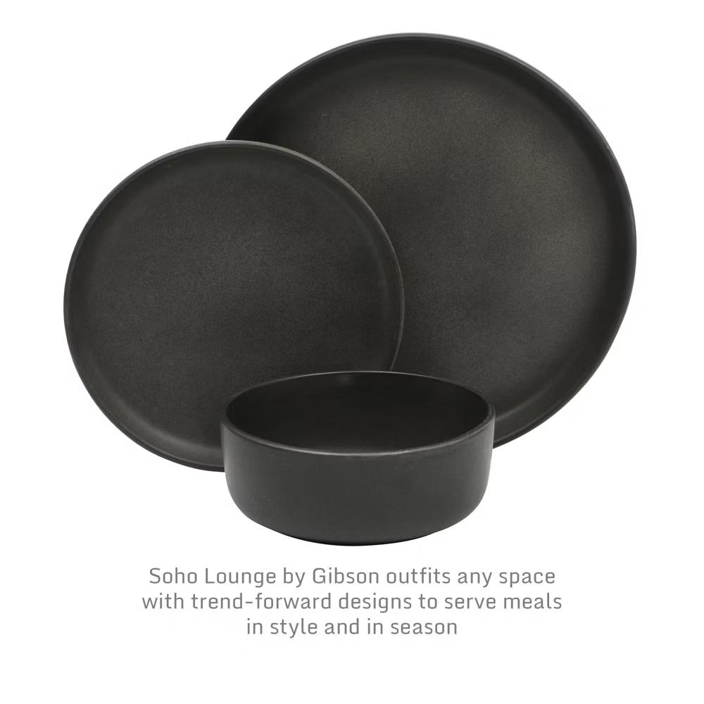 Pasco 12 Piece (Service for 4) Plates and Bowls Reactive Glaze Dishes Stoneware Ceramic Dinnerware Set - Image 5
