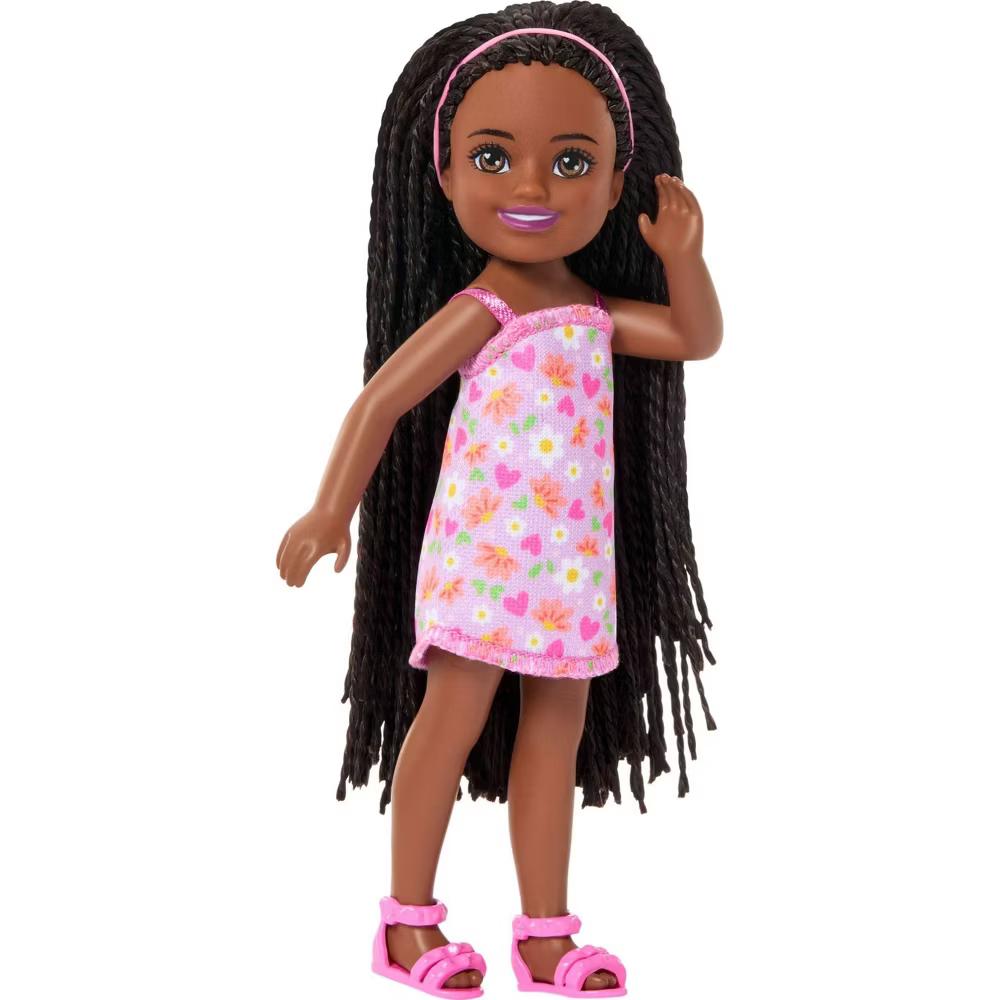 Club Chelsea Ari Small Doll 6" with Braided Hair in Flower-Print Dress and Pink Sandals