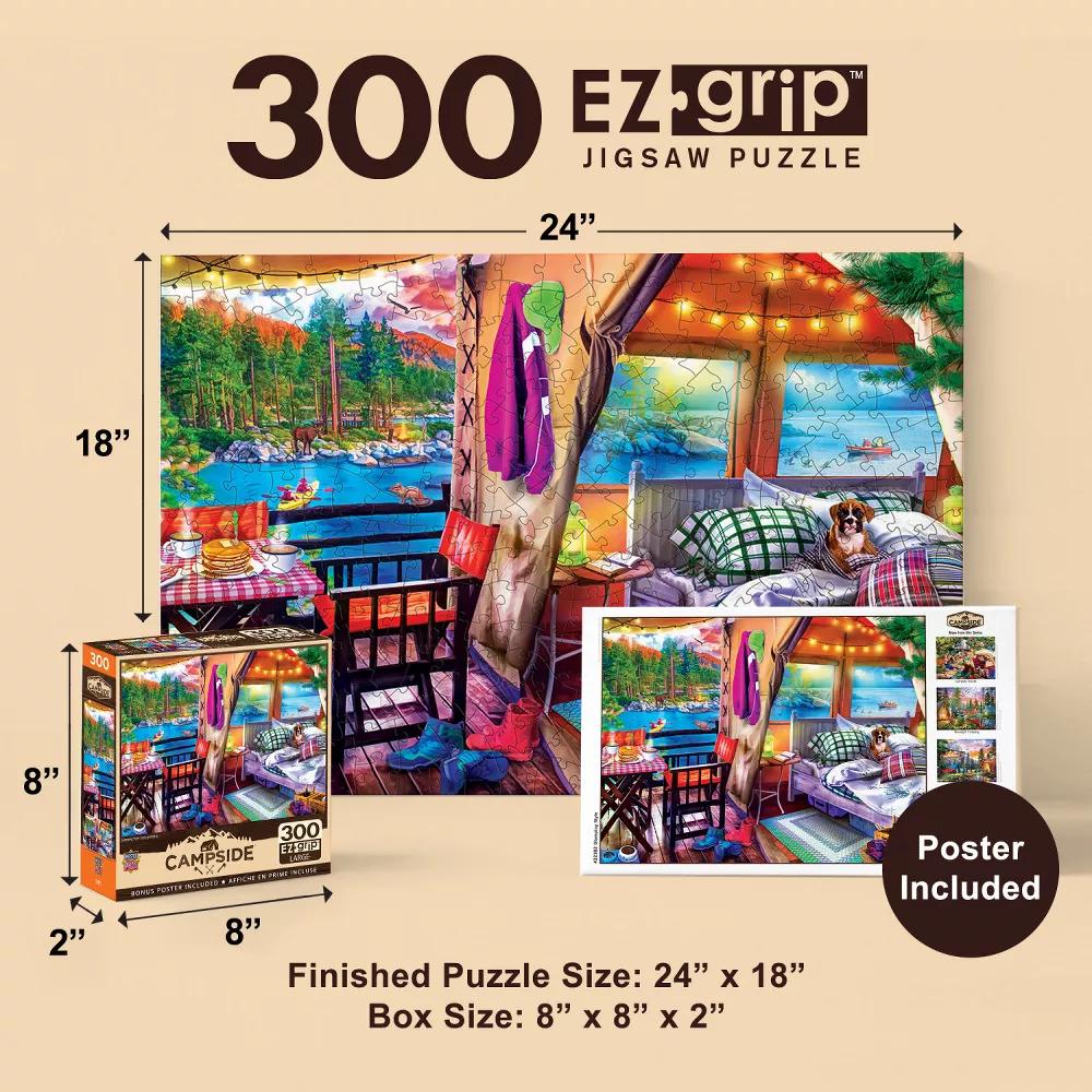 300 Piece EZ Grip Jigsaw Puzzle Glamping Style Campside Large Piece Eco-Friendly - Image 7