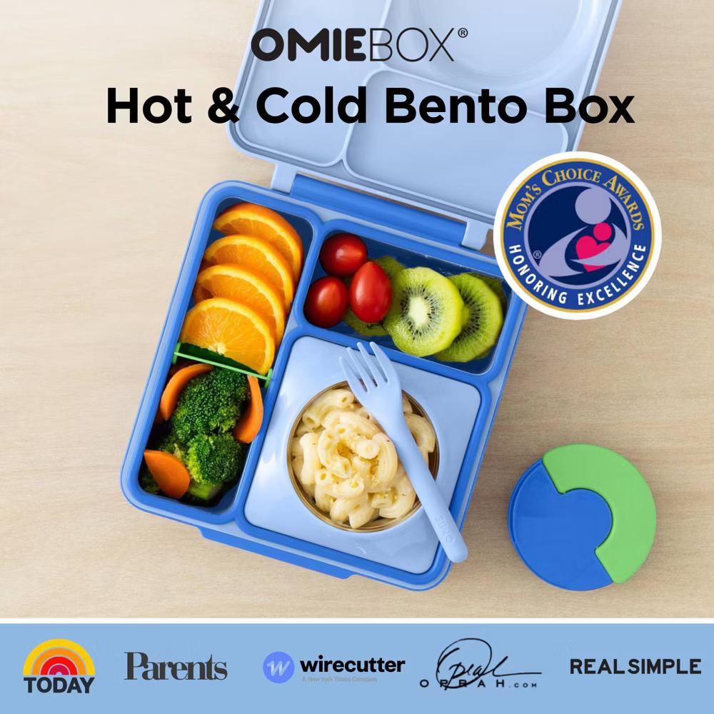 OMIEBox Insulated Bento Lunch Box with Leakproof Thermos Food Jar 3 Compartments - Image 2
