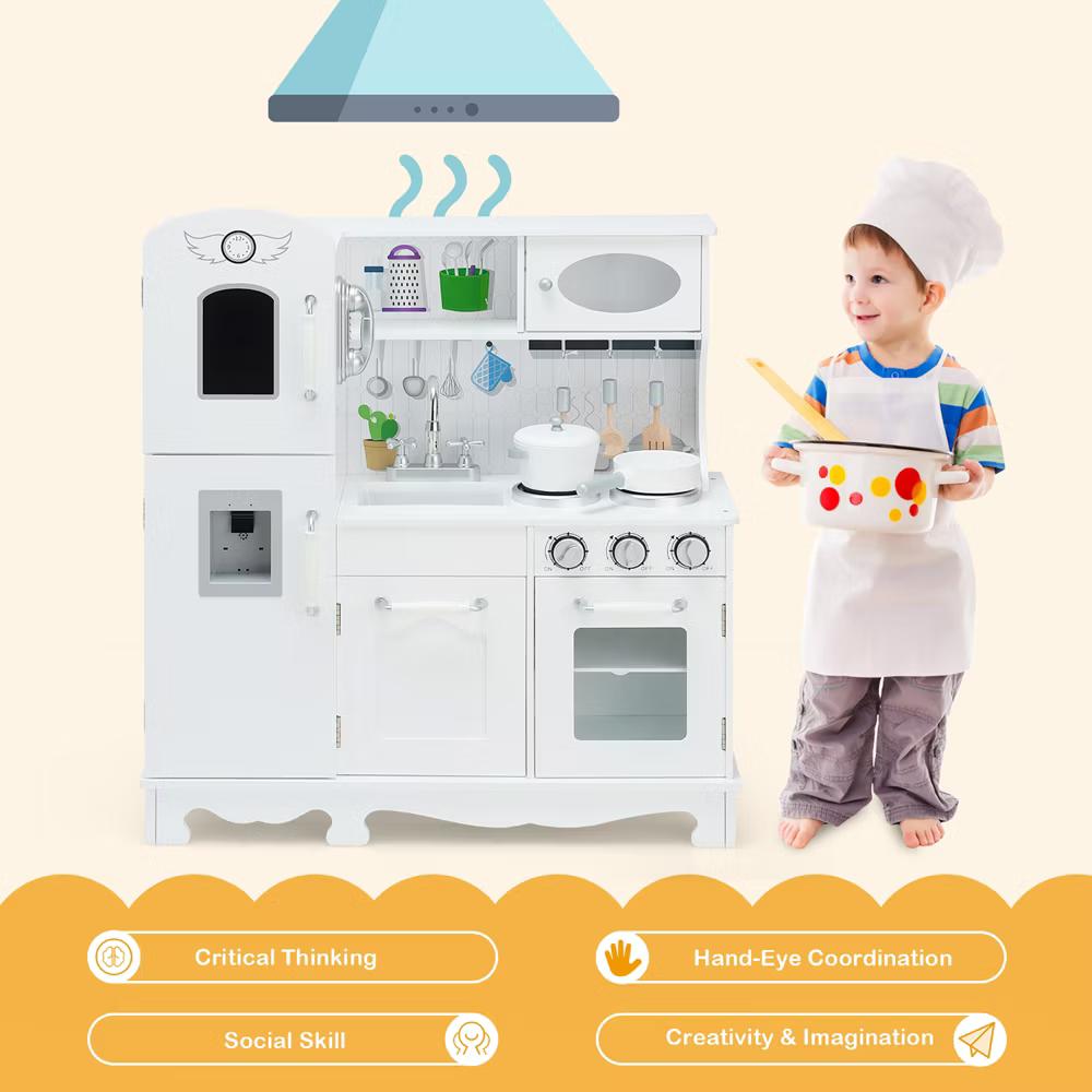 Play Kitchen Pretend Play Cookware Set Toys for Kids w/ Water Dispenser - Image 6