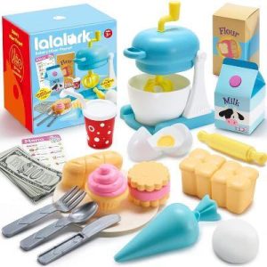 16Pcs Whisk n' Bake Bakery Mixer Playset, Pretend Play Kitchen Toys for Girls Boys, Easter Birthday Gift for Kids 3 4 5 6 Years Old