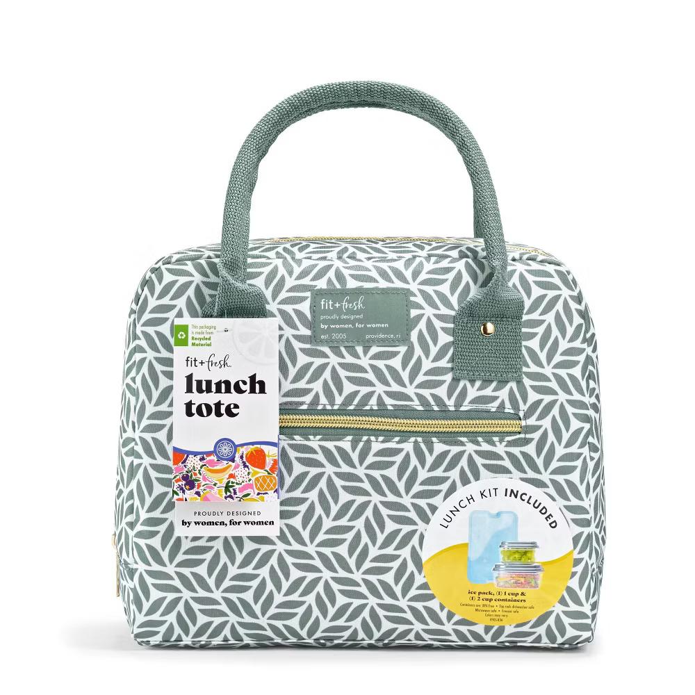Bloomington Lunch Bag - Sage Tesselating Geo: Insulated Lunchbox Set - Image 5