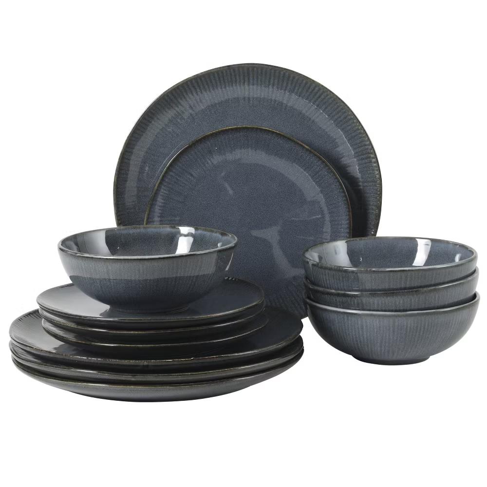 Sandy Pines Stoneware 12 Piece Reactive Glaze Dinnerware Set - Service for 4 - Image 15