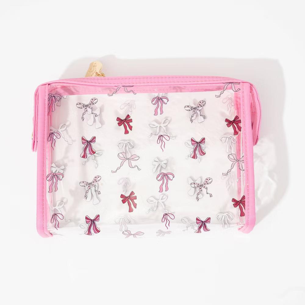 Cosmetic Bag - Bow: Vinyl, Zipper Closure - Image 3