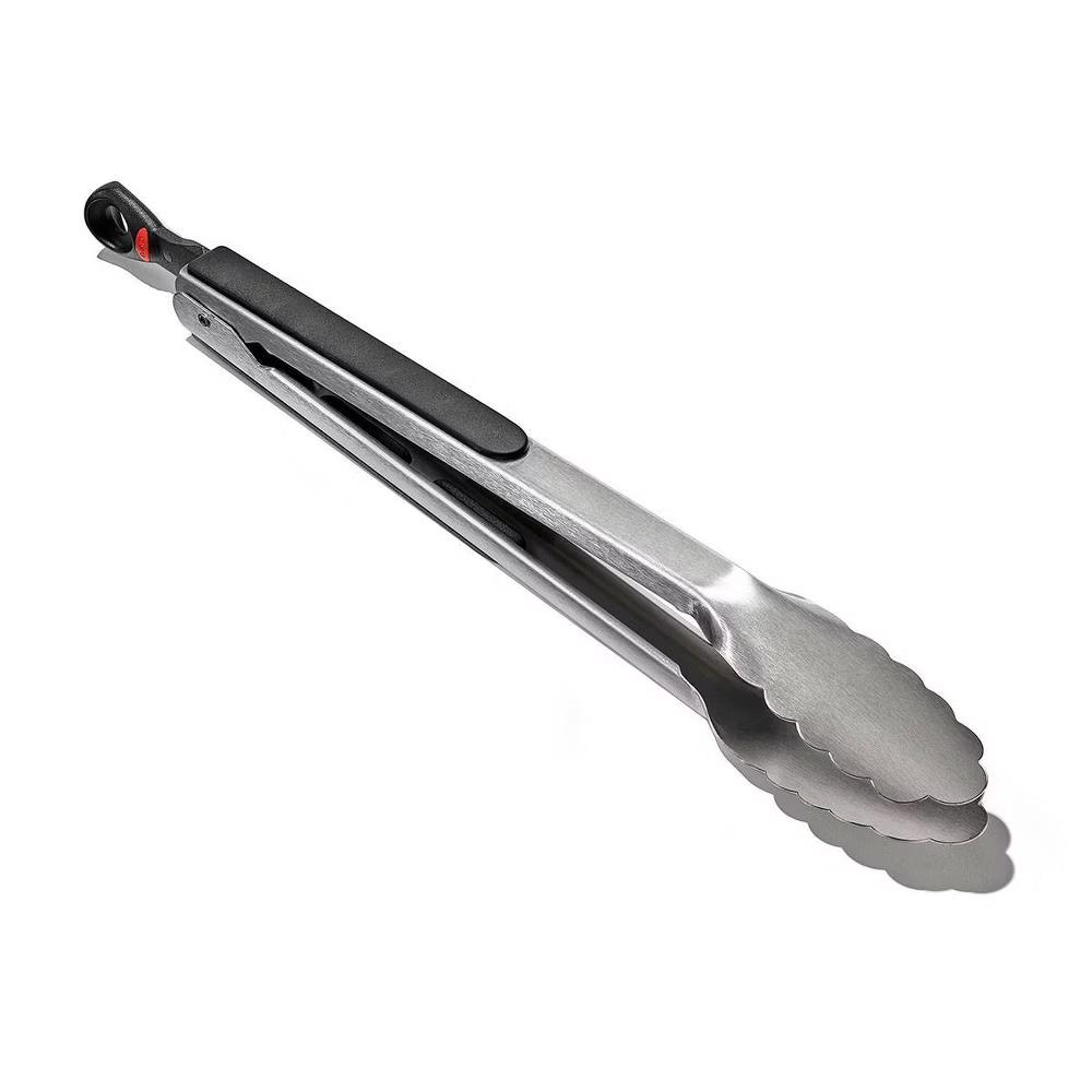 12" Tongs: Stainless Steel Kitchen Tongs with Locking Mechanism, Dishwasher-Safe, Light Silver - Image 6