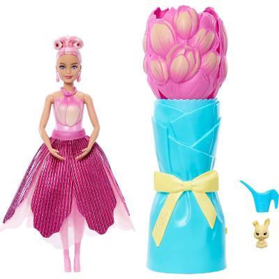 Petal Pop Scented Fashion Doll with Pink Tulip Dress, Reveal Accessories like Bunny & More - Image 2