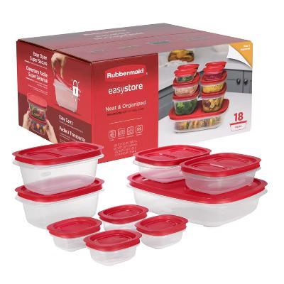 18pc Large Easy Store Rectangle Food Storage Container Set Red - Image 5
