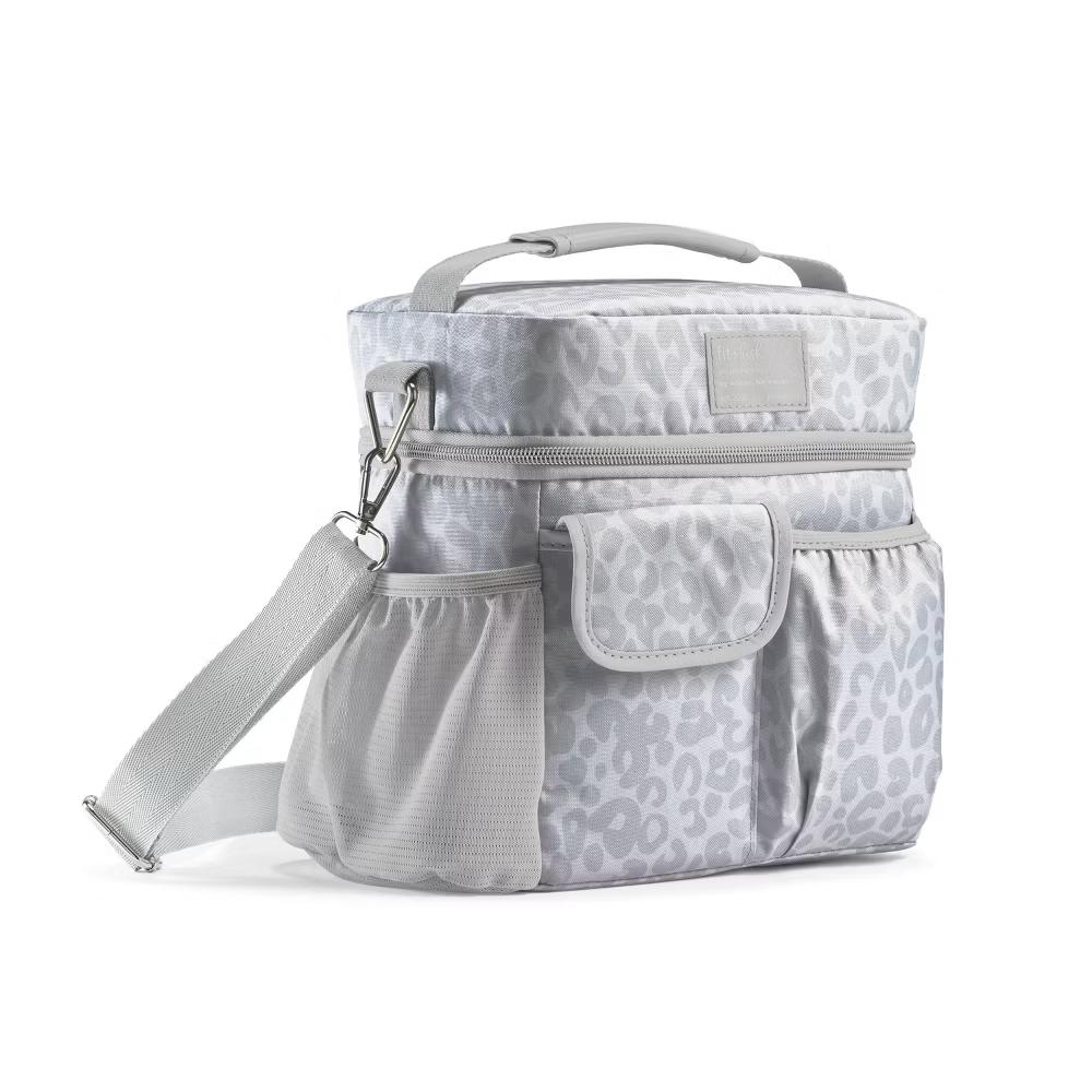 Montauk Lunch Kit - Feline Fine Stone Gray: Insulated Leopard Spot Lunch Box Set