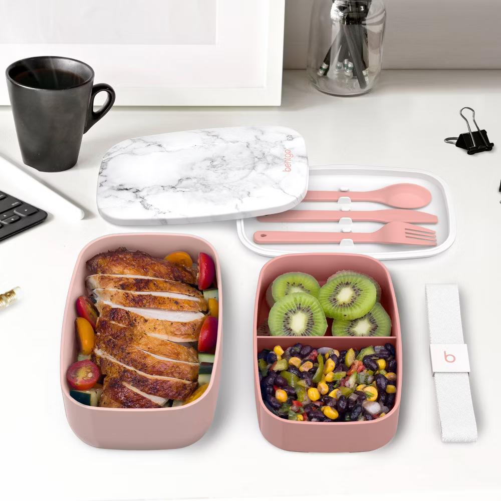 Classic All-in-One Stackable Lunch Box Container with Built in Flatware - Image 50