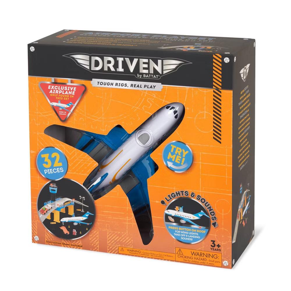 by Airport Playset with Small Toy Airplane 32pc Toy Vehicle Playsets - Image 8