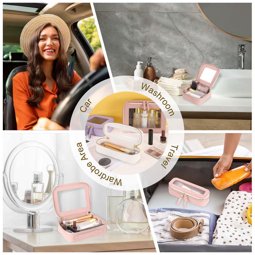 Waterproof Clear Travel Toiletry Organizing Makeup Bag 5" x 5" - Image 2
