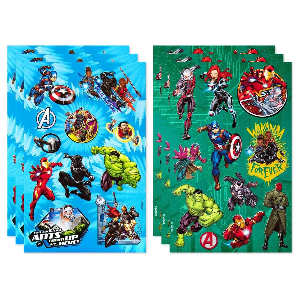 Avengers Sticker Book for Kids, Hulk, Thor, Iron Man, and Black Panther 136ct, 8 Sheets - Image 2