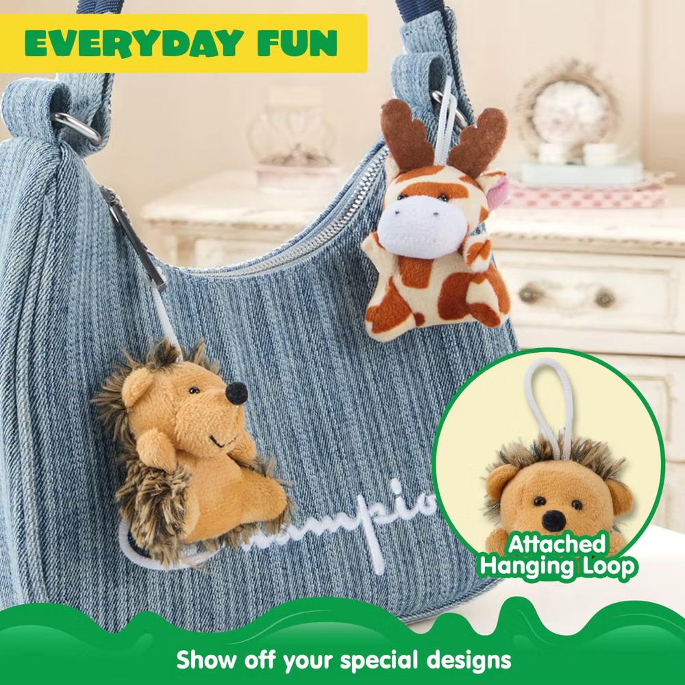 24 Pcs Mini Safari Animal Plush Toys, 3 Inch Stuffed Animals for Kids, Keychain Decorations, Party Favors, Carnival Prizes & School Gifts - Image 6