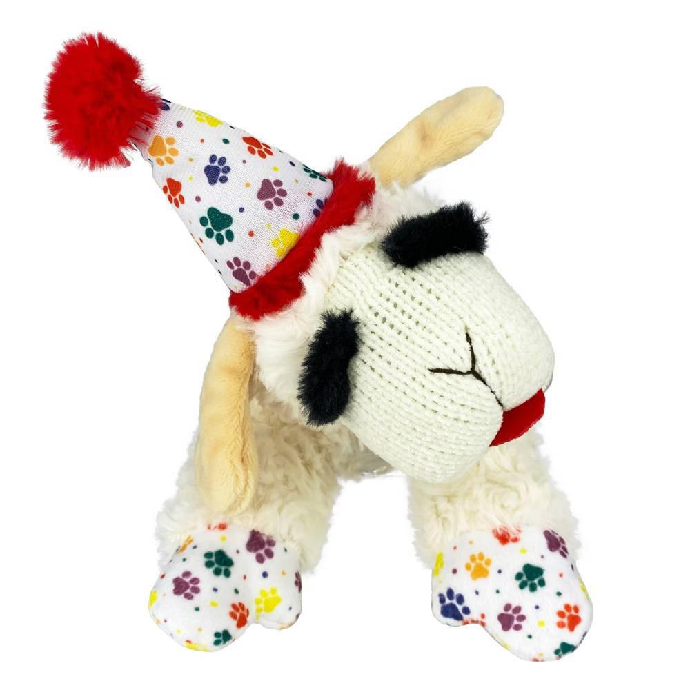 Birthday Lamb Chop Dog Toy - M: Interactive Plush, Occupy & Cuddle Toy, 4.2 oz