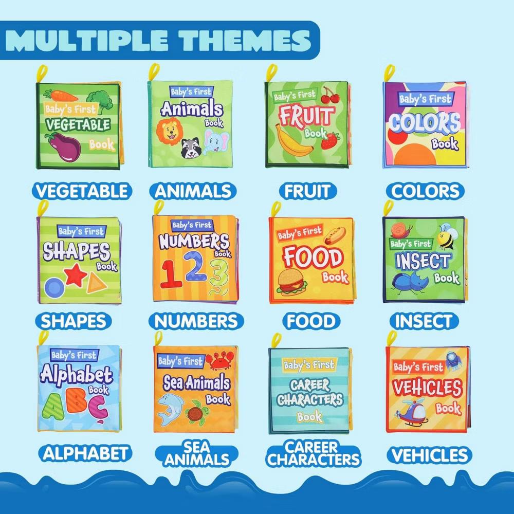 12 Pcs Baby Bath Toys, Waterproof Soft Cloth Books for Baby Multi-Age, Infant Early Education First Toys for Toddlers Kids Birthday Gifts - Image 5