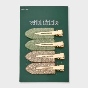 Glitter Creaseless Hair Clip Set 4pc - Multi