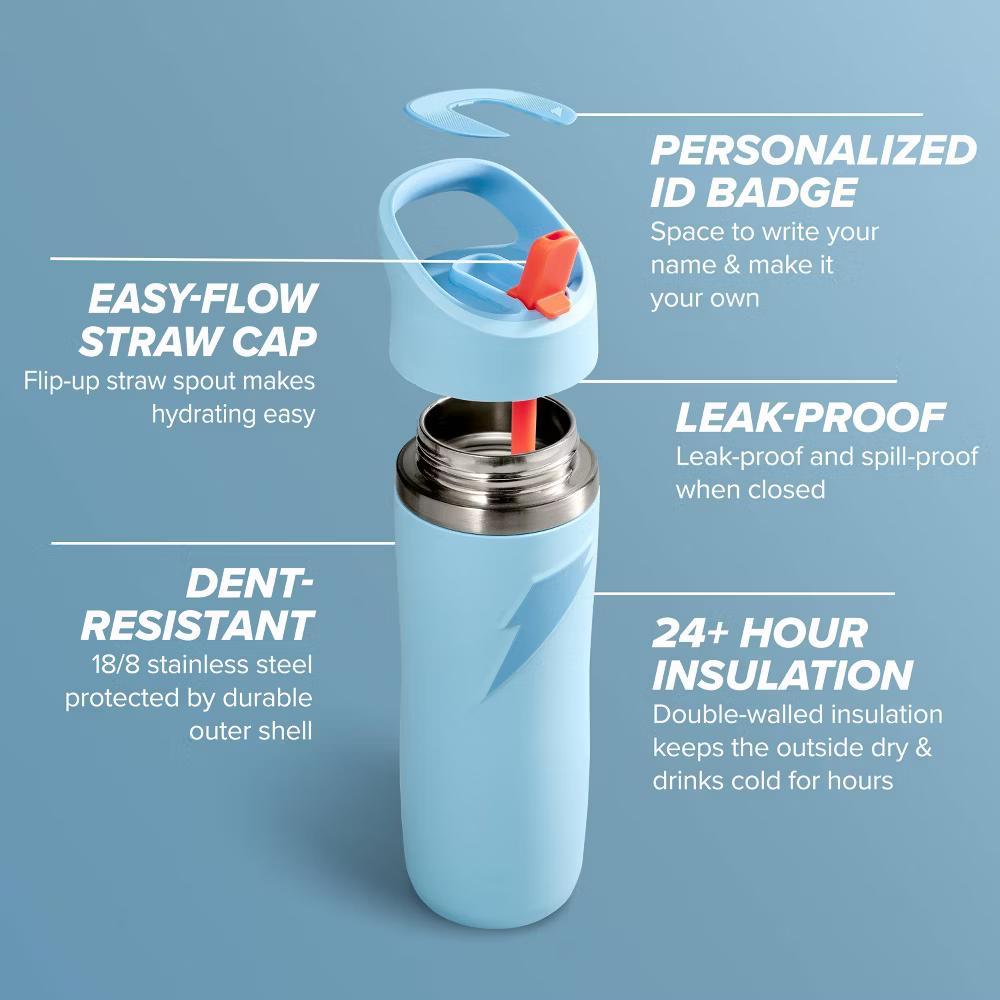 Gatorade 22oz Stainless Steel Water Bottle with Straw - Image 9