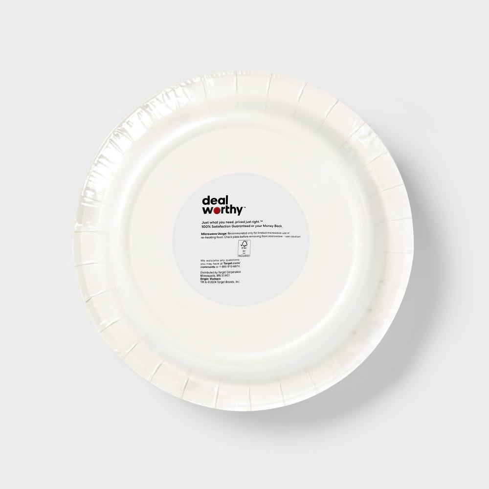 White Disposable Paper Plates 7" - 50ct - Image 2