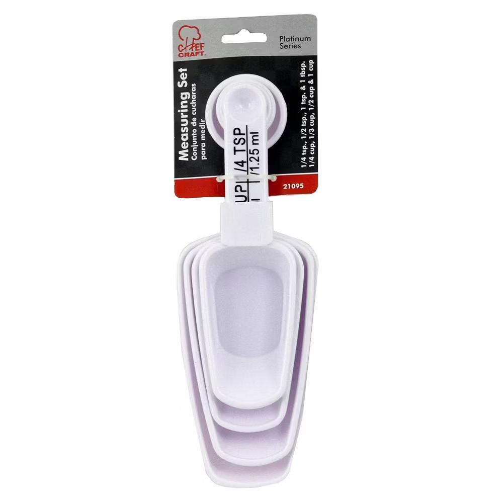 4pc Nesting Measuring Scoop & Spoon Combo Set - Measure 1/4 tsp to 1 Cup
