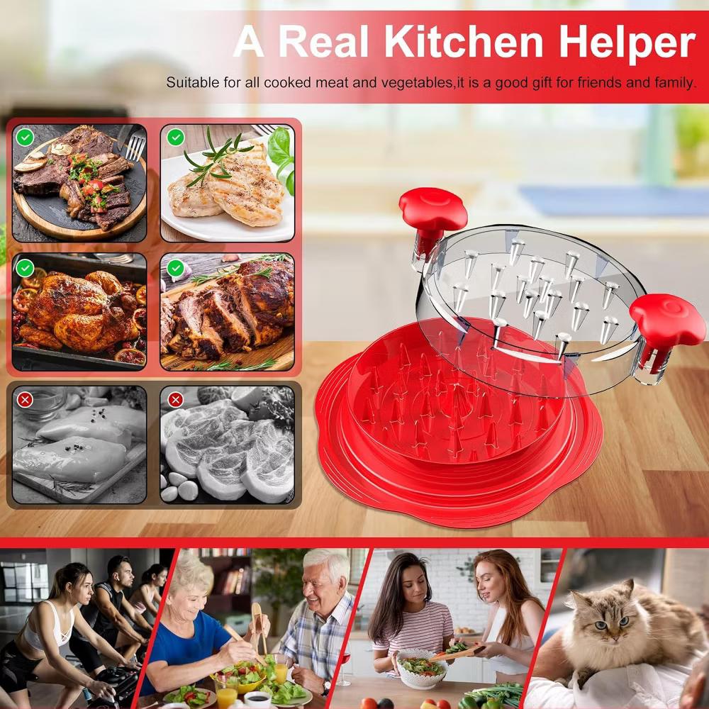 Maison Large Chicken Breast Shredder Tool Twist Black Orange & Red - Image 16