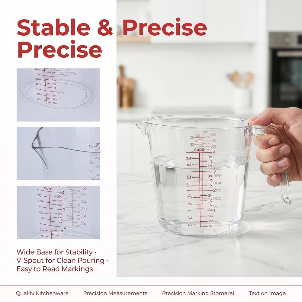 Measuring Cup, Liquid PS Material Measuring Cup for Measuring and Pouring without Spilling - Image 5