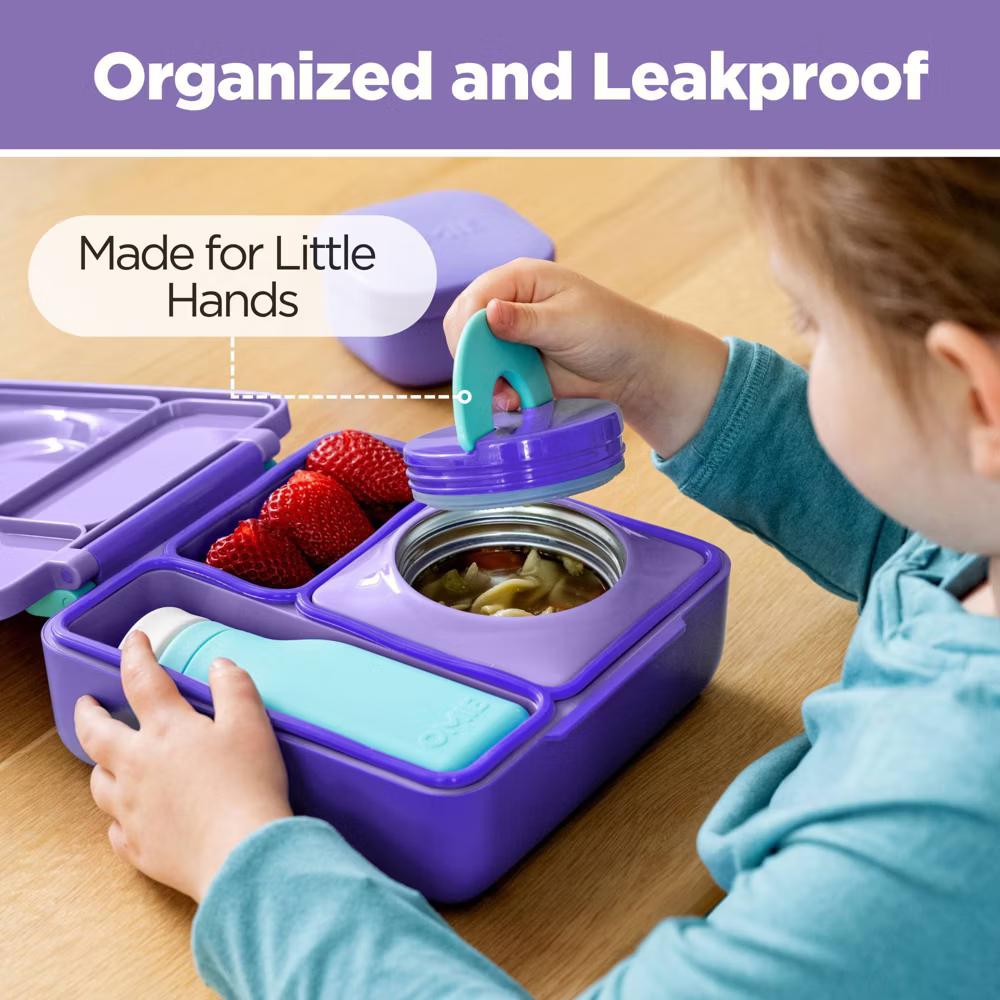 OMIEBox Insulated Bento Lunch Box with Leakproof Thermos Food Jar 3 Compartments - Image 57